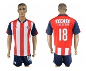 Guadalajara #18 Calderon Home Soccer Club Jersey2