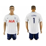 Tottenham Hotspur #1 LLORIS White Blue Soccer Club Jersey