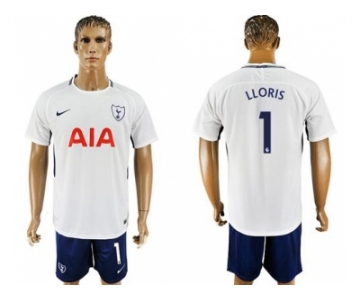 Tottenham Hotspur #1 LLORIS White Blue Soccer Club Jersey