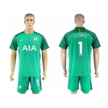 Tottenham Hotspur #1 Lloris Green Goalkeeper Soccer Club Jersey