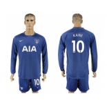 Tottenham Hotspur #10 Kane Away Long Sleeves Soccer Club Jersey