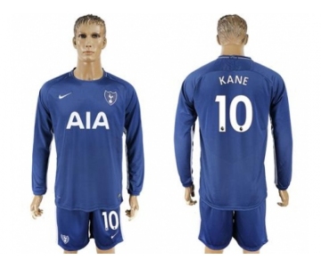 Tottenham Hotspur #10 Kane Away Long Sleeves Soccer Club Jersey