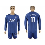 Tottenham Hotspur #11 Lamela Away Long Sleeves Soccer Club Jersey