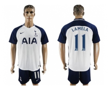 Tottenham Hotspur #11 Lamela White Home Soccer Club Jersey1