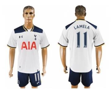 Tottenham Hotspur #11 Lamela White Home Soccer Club Jersey2