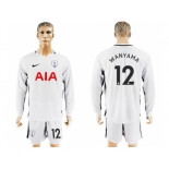 Tottenham Hotspur #12 Wanyama Home Long Sleeves Soccer Club Jersey