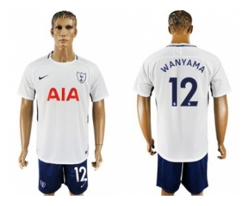 Tottenham Hotspur #12 Wanyama White Blue Soccer Club Jersey