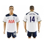 Tottenham Hotspur #14 Holtby White Home Soccer Club Jersey1