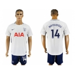 Tottenham Hotspur #14 Nkoudou White Blue Soccer Club Jersey