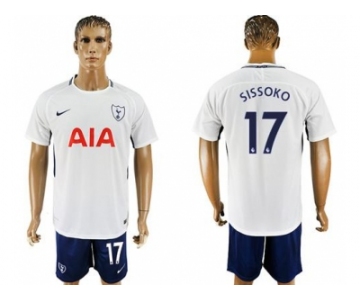 Tottenham Hotspur #17 Sissoko White Blue Soccer Club Jersey