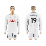 Tottenham Hotspur #19 Dembele Home Long Sleeves Soccer Club Jersey