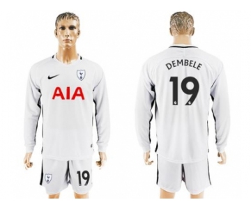 Tottenham Hotspur #19 Dembele Home Long Sleeves Soccer Club Jersey