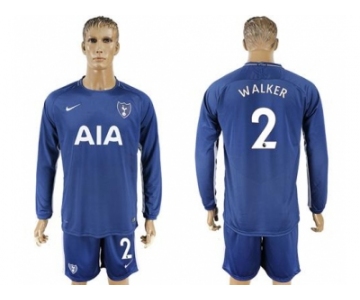 Tottenham Hotspur #2 Walker Away Long Sleeves Soccer Club Jersey