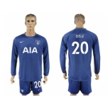 Tottenham Hotspur #20 Dele Away Long Sleeves Soccer Club Jersey