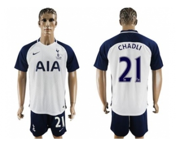 Tottenham Hotspur #21 Chadli White Home Soccer Club Jersey