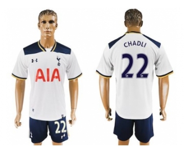 Tottenham Hotspur #22 Chadli White Home Soccer Club Jersey1