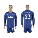 Tottenham Hotspur #23 Eriksen Away Long Sleeves Soccer Club Jersey