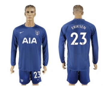 Tottenham Hotspur #23 Eriksen Away Long Sleeves Soccer Club Jersey