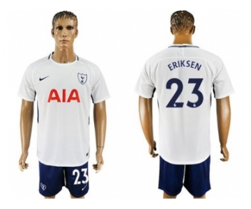 Tottenham Hotspur #23 Eriksen White Blue Soccer Club Jersey