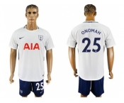 Tottenham Hotspur #25 Onomah White Blue Soccer Club Jersey