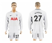 Tottenham Hotspur #27 Wimmer Home Long Sleeves Soccer Club Jersey