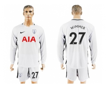 Tottenham Hotspur #27 Wimmer Home Long Sleeves Soccer Club Jersey