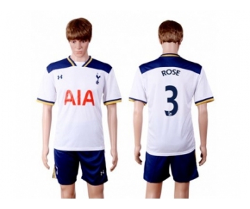 Tottenham Hotspur #3 Rose White Home Soccer Club Jersey1