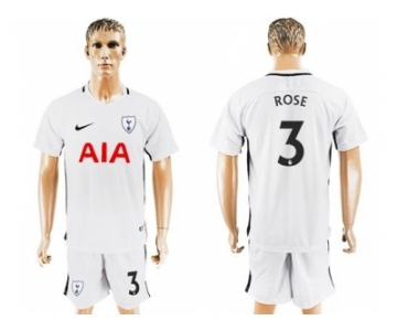 Tottenham Hotspur #3 Rose White Home Soccer Club Jersey