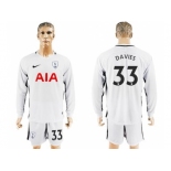 Tottenham Hotspur #33 Davies Home Long Sleeves Soccer Club Jersey