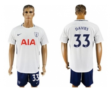 Tottenham Hotspur #33 Davies White Blue Soccer Club Jersey