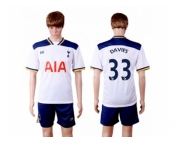 Tottenham Hotspur #33 Davies White Home Soccer Club Jersey