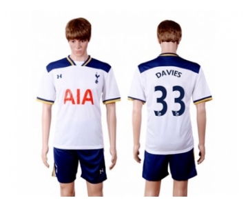 Tottenham Hotspur #33 Davies White Home Soccer Club Jersey