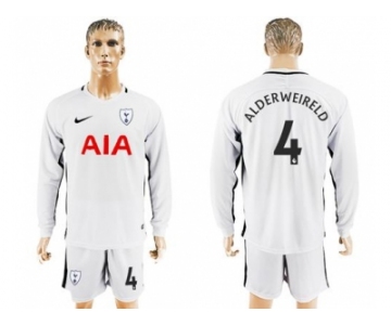 Tottenham Hotspur #4 Alderweireld Home Long Sleeves Soccer Club Jersey