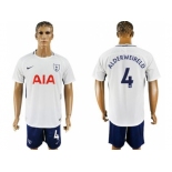 Tottenham Hotspur #4 Alderweireld White Blue Soccer Club Jersey