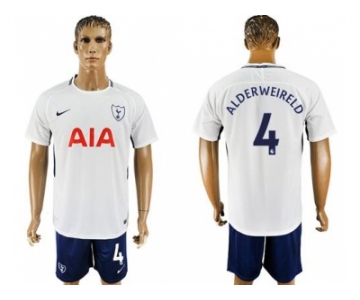 Tottenham Hotspur #4 Alderweireld White Blue Soccer Club Jersey