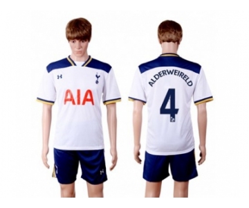 Tottenham Hotspur #4 Alderweireld White Home Soccer Club Jersey1