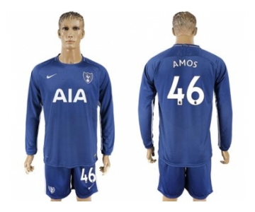 Tottenham Hotspur #46 Amos Away Long Sleeves Soccer Club Jersey