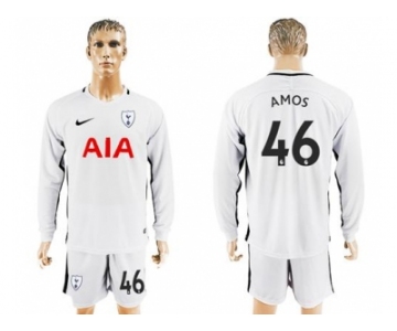 Tottenham Hotspur #46 Amos Home Long Sleeves Soccer Club Jersey