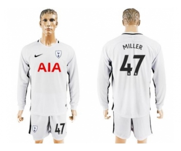 Tottenham Hotspur #47 Miller Home Long Sleeves Soccer Club Jersey