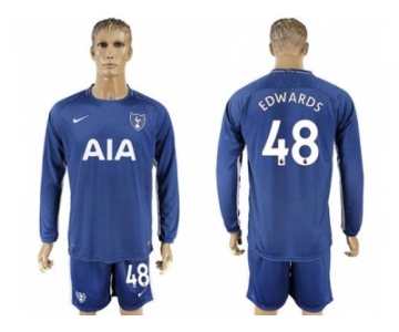 Tottenham Hotspur #48 Edwards Away Long Sleeves Soccer Club Jersey