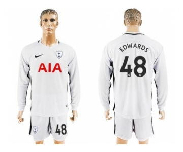 Tottenham Hotspur #48 Edwards Home Long Sleeves Soccer Club Jersey