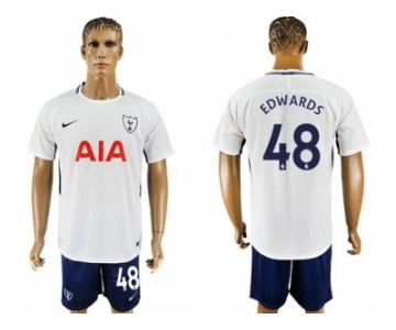 Tottenham Hotspur #48 Edwards White Blue Soccer Club Jersey