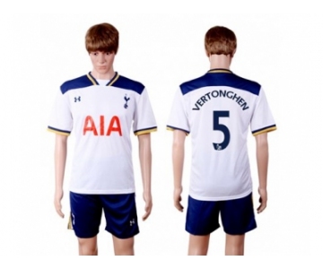 Tottenham Hotspur #5 Vertonghen White Home Soccer Club Jersey3