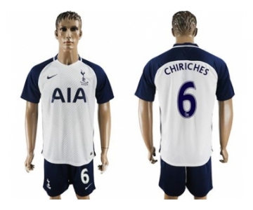 Tottenham Hotspur #6 Chiriches White Home Soccer Club Jersey