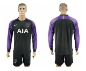 Tottenham Hotspur Blank Black Goalkeeper Long Sleeves Soccer Club Jersey