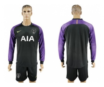 Tottenham Hotspur Blank Black Goalkeeper Long Sleeves Soccer Club Jersey