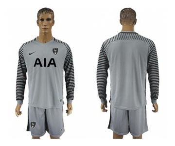 Tottenham Hotspur Blank Grey Goalkeeper Long Sleeves Soccer Club Jersey