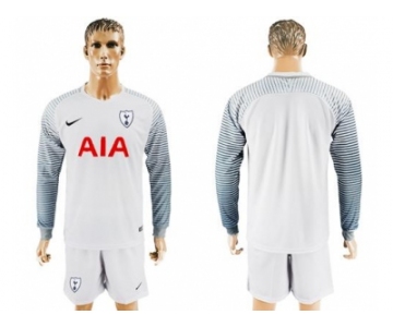 Tottenham Hotspur Blank White Goalkeeper Long Sleeves Soccer Club Jersey