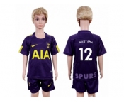 Tottenham Hotspur #12 Wanyama Sec Away Kid Soccer Club Jersey