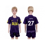 Tottenham Hotspur #27 Wimmer Sec Away Kid Soccer Club Jersey